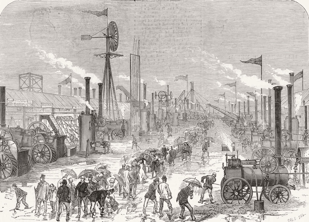LONDON. Farm show, Kilburn. Machinery, motion 1879 old antique print picture